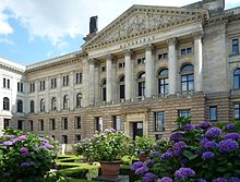 The Federal Republic of Germany is a cooperative federal state with a social market economy (Bundesrat building in Berlin).