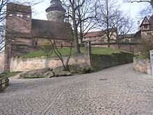 Area of the Burggrafenburg Nuremberg, largely destroyed in 1420