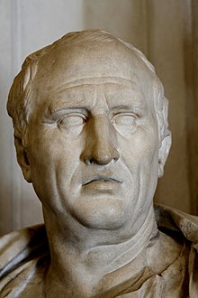 Portrait of Cicero, detail of the bust in the Capitoline Museums (Inv. 589)