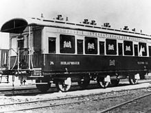 1883 in the Orient-Express used three-axle sleeping car, CIWL-No. 74