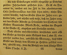 Mention of the monastery around 1220 and the lost document in Camerer's Vermischte historisch-politische Nachrichten in Briefen von einigen merkwürdigen Gegenden der Herzogthümer Schleßwig und Hollstein, Anno 1762