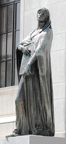 Staty av Veritas utanför Kanadas högsta domstol  