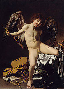 Omnia vincit Amor (Cupid conquers all) , Michelangelo Merisi da Caravaggio, 1602