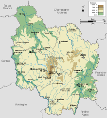 Kaart van Bourgondië  