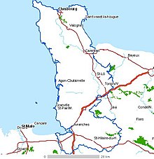 Peninsula Cotentin (cunoscută și sub numele de Peninsula Cherbourg) în Normandia