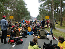 2011 sit-in blockade in Gorleben, against transport of nuclear fuel