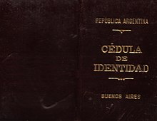 Cedula de Identidad - Argentina - Buenos Aires - 1934