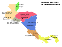 Lande og hovedstæder i Mellemamerika.
