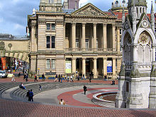 Chamberlain Square med Chamberlain Memorial, det centrale Birmingham