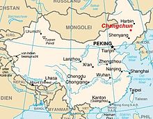Location of Changchun in China