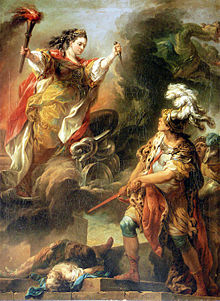 The actress Claire Clairon as Medea in the tragedy Médée by Longepierre, painted by Carle van Loo, 1759