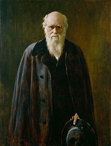 Darwin shortly before his death. Painting by John Collier