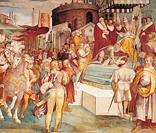 Charles V announces the victory in Tunis to the Pope in 1535