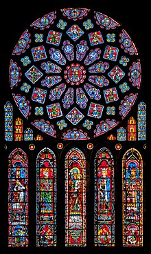 Gothic stained glass, c. 1230-1235, in Chartres Cathedral