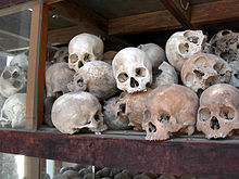 Skulls of victims of the Khmer Rouge