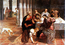 Christ in the House of the Pharisee , by Jacopo Tintoretto, Escorial
