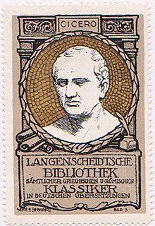 Cicero on a collector's stamp of the Langenscheidt publishing house