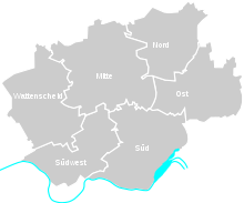 The six districts of Bochum