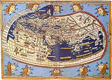 Mapa mundial de Ptolomeu AD 150 (redesenhado no século XV).