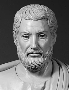 Cleisthenes dikenal sebagai "bapak demokrasi Athena". Patung modern, dipamerkan di Ohio Statehouse, AS