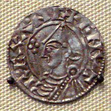 Canuto su una moneta coniata durante il suo regno