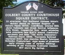 Colbert County Courthouse Square Districtin historiallinen merkki, syyskuu 2007