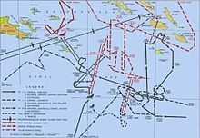 3.-9. maija kaujas karte, kurā parādīta lielākās daļas iesaistīto spēku pārvietošanās.