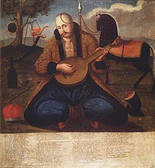 Cossack Mamaj with Kobsa, early 19th century, oil on canvas in the National Art Museum of Ukraine