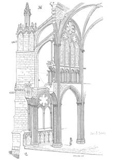 Section through the high gothic parts of the abbey church St. Denis