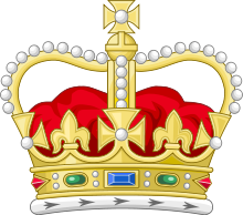 Szent Eduárd koronájának kétdimenziós ábrázolása, ahogyan azt a királyi szimbólumokban használják.
