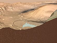 Curiosityn alkuperäinen laskeutumispaikka.