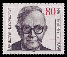 Karl Barth on a stamp of the Deutsche Bundespost (1986)
