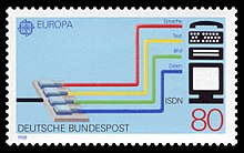 ISDN: Special stamp of the German Federal Post Office from 1988