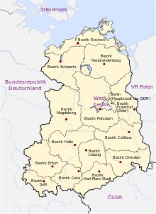 The districts of the GDR (borders and designations from the GDR point of view, 1989)
