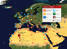 DESERTEC: Outline of a possible infrastructure for a sustainable power supply in Europe, the Middle East and North Africa