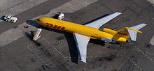 A DHL 727-200F teherszállító repülőgép San Diegóban