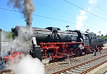 Freight steam locomotive 52 7596 of the EFZ in Rottweil