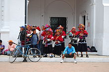 Tzeltal dancers in traditional costume, in San Cristóbal de las Casas