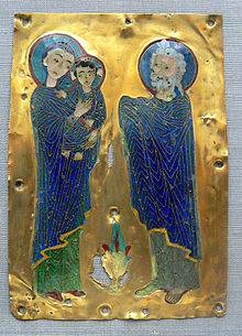 Presentation of Christ, Byzantine, gold cell enamel; 12th century Kunstgewerbemuseum Berlin, Inv.-Nr. 27,19