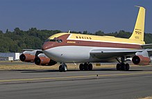 De Boeing 367-80 wordt getest op Boeing Field in Washington