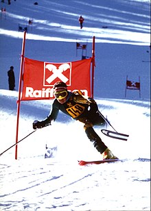 Australische Paralympiër Michael Milton op de 1988 Innsbruck Winterspelen.