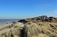 Dunes at the beach of the North Sea in De Panne in the West of Flanders