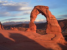 Delicate Arch, yksi Archesin kansallispuiston kuuluisimmista kaarista.  