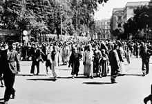 Large demonstration in front of the old Khedive Opera House in Cairo, 25 January 1952
