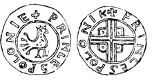 Denarius Princes Polonie struck around 1000 AD.