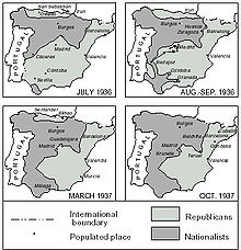 Four stages of the front from July 1936 to October 1937