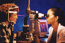 Laserchirurgie voor diabetische retinopathie wordt ambulant uitgevoerd, in een dokterspraktijk of kliniek.  