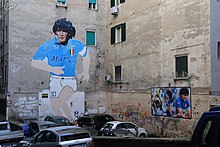 Graffiti in Maradona's honour in Naples (2019)