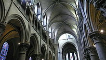Notre-Dame de Dijon, double-shell masonry in the central nave