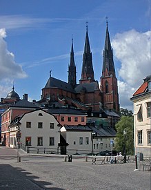 Tårnene i Uppsala domkirke i Sverige